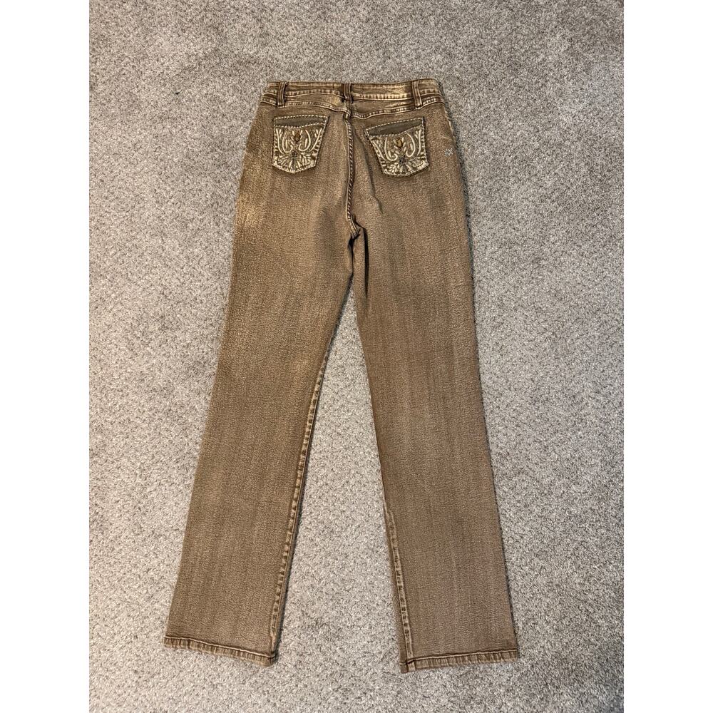 BrazilRoxx Women’s Sz 10 Brown Wash Bootcut Jeans Suede Embroidered Y2K Style - Picture 4 of 12